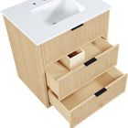 Meridian Furniture Willard 30" White Engineered Stone And Solid Wood Bathroom Vanity