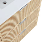 Meridian Furniture Willard 30" White Engineered Stone And Solid Wood Bathroom Vanity