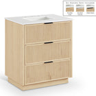 Meridian Furniture Willard 30" White Engineered Stone And Solid Wood Bathroom Vanity