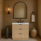 Meridian Furniture Willard 36" White Engineered Stone And Solid Wood Bathroom Vanity