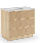 Meridian Furniture Willard 36" White Engineered Stone And Solid Wood Bathroom Vanity
