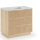 Meridian Furniture Willard 36" White Engineered Stone And Solid Wood Bathroom Vanity