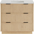 Meridian Furniture Willard 36" White Engineered Stone And Solid Wood Bathroom Vanity