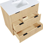 Meridian Furniture Willard 36" White Engineered Stone And Solid Wood Bathroom Vanity