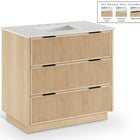 Meridian Furniture Willard 36" White Engineered Stone And Solid Wood Bathroom Vanity