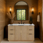 Meridian Furniture Willard 48" White Engineered Stone And Solid Wood Bathroom Vanity