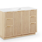 Meridian Furniture Willard 48" White Engineered Stone And Solid Wood Bathroom Vanity