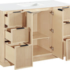 Meridian Furniture Willard 48" White Engineered Stone And Solid Wood Bathroom Vanity