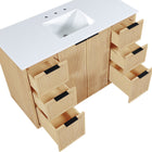 Meridian Furniture Willard 48" White Engineered Stone And Solid Wood Bathroom Vanity