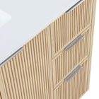 Meridian Furniture Willard 48" White Engineered Stone And Solid Wood Bathroom Vanity