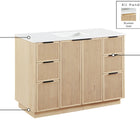Meridian Furniture Willard 48" White Engineered Stone And Solid Wood Bathroom Vanity