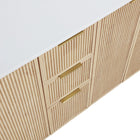 Meridian Furniture Willard 60" White Engineered Stone And Solid Wood Bathroom Vanity