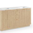 Meridian Furniture Willard 60" White Engineered Stone And Solid Wood Bathroom Vanity