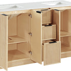 Meridian Furniture Willard 60" White Engineered Stone And Solid Wood Bathroom Vanity