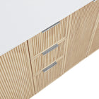 Meridian Furniture Willard 60" White Engineered Stone And Solid Wood Bathroom Vanity