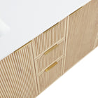 Meridian Furniture Willard 72" White Engineered Stone And Solid Wood Bathroom Vanity