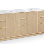 Meridian Furniture Willard 72" White Engineered Stone And Solid Wood Bathroom Vanity