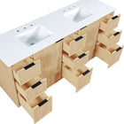 Meridian Furniture Willard 72" White Engineered Stone And Solid Wood Bathroom Vanity