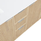 Meridian Furniture Willard 72" White Engineered Stone And Solid Wood Bathroom Vanity