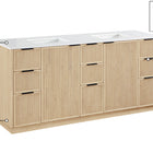 Meridian Furniture Willard 72" White Engineered Stone And Solid Wood Bathroom Vanity