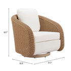 Zuo Solara Swivel Chair Ivory