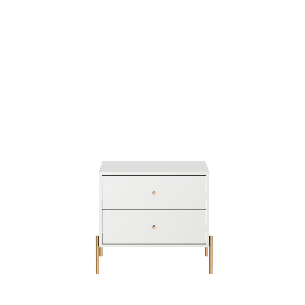 Manhattan Comfort Jasper Modern 25" Nightstand in White (2-Drawer)