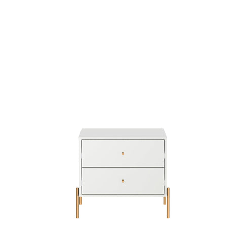 Manhattan Comfort Jasper Modern 25" Nightstand in White (2-Drawer)