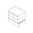 Manhattan Comfort Jasper Modern 25" Nightstand in White (2-Drawer)