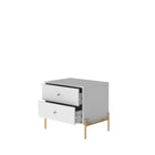Manhattan Comfort Jasper Modern 25" Nightstand in White (2-Drawer)