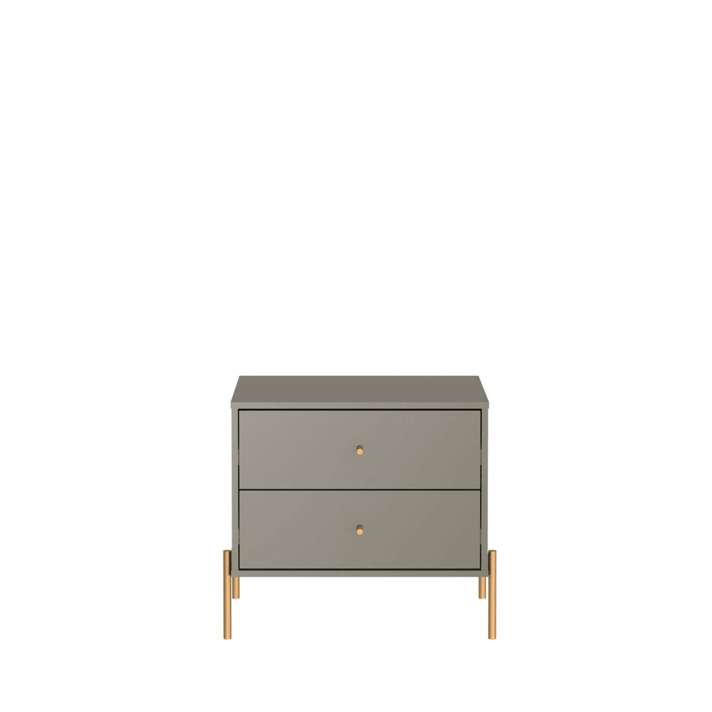 Manhattan Comfort Jasper Modern 25" Nightstand in Sage Gray (2-Drawer)