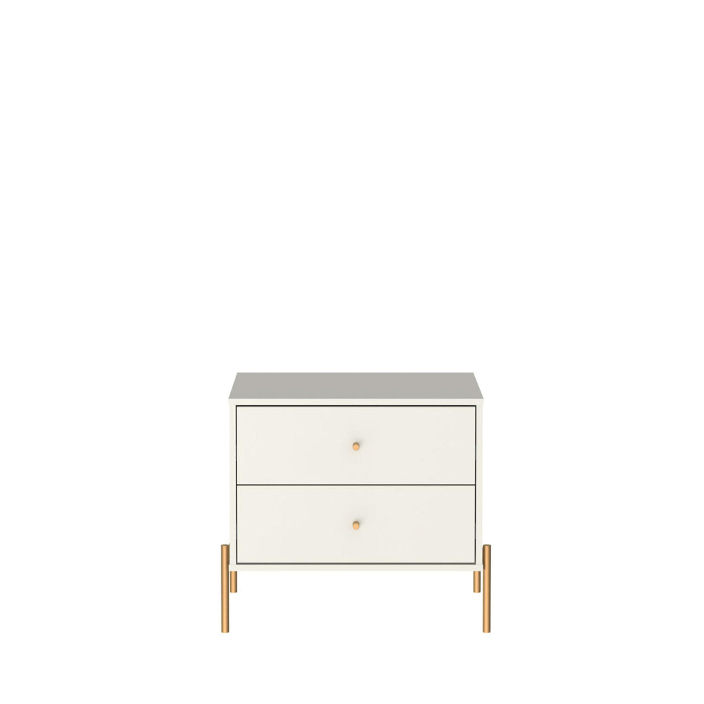 Manhattan Comfort Jasper Modern 25" Nightstand in Off White (2-Drawer)