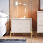 Manhattan Comfort Jasper Modern 25" Nightstand in Off White (2-Drawer)
