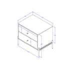 Manhattan Comfort Jasper Modern 25" Nightstand in Off White (2-Drawer)