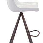 Zuo Aki Barstool (Set of 2) White & Walnut