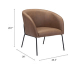 Zuo Quinten Accent Chair Vintage Brown
