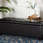 Baxton Studio Roanoke Contemporary Dark Brown Ottoman