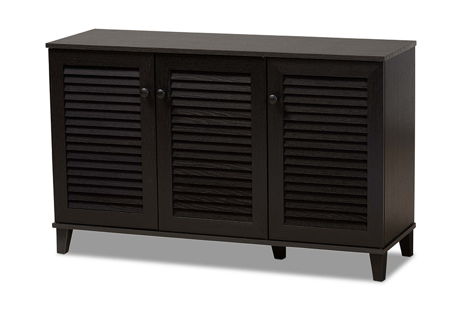 Baxton Studio Warren Espresso Shoe-Storage Cabinet