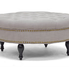 Baxton Studio Palfrey Beige Linen Modern Tufted Ottoman