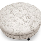 Baxton Studio Palfrey Beige Script Print Modern Tufted Ottoman