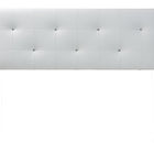 Baxton Studio Dalini Modern and Contemporary Full White Faux Leather Headboard with Faux Crystal Buttons