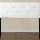 Baxton Studio Dalini Modern and Contemporary Full White Faux Leather Headboard with Faux Crystal Buttons