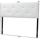 Baxton Studio Dalini Modern and Contemporary Queen White Faux Leather Headboard with Faux Crystal Buttons