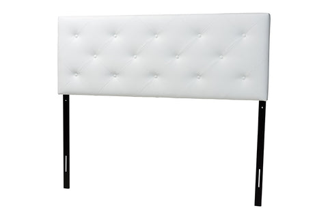 Baxton Studio Baltimore Modern and Contemporary Full White Faux Leather Upholstered Headboard