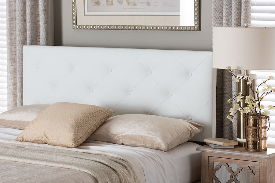 Baxton Studio Baltimore Modern and Contemporary Full White Faux Leather Upholstered Headboard