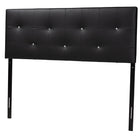 Baxton Studio Dalini Modern and Contemporary Queen Black Faux Leather Headboard with Faux Crystal Buttons