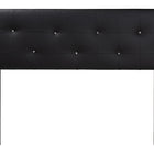 Baxton Studio Dalini Modern and Contemporary Queen Black Faux Leather Headboard with Faux Crystal Buttons