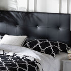 Baxton Studio Dalini Modern and Contemporary Queen Black Faux Leather Headboard with Faux Crystal Buttons