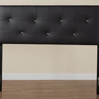 Baxton Studio Dalini Modern and Contemporary Queen Black Faux Leather Headboard with Faux Crystal Buttons
