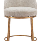 Zuo Nordhavn Swivel Counter Stool Beige & Gold