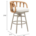 Zuo Safal Swivel Barstool Multicolor